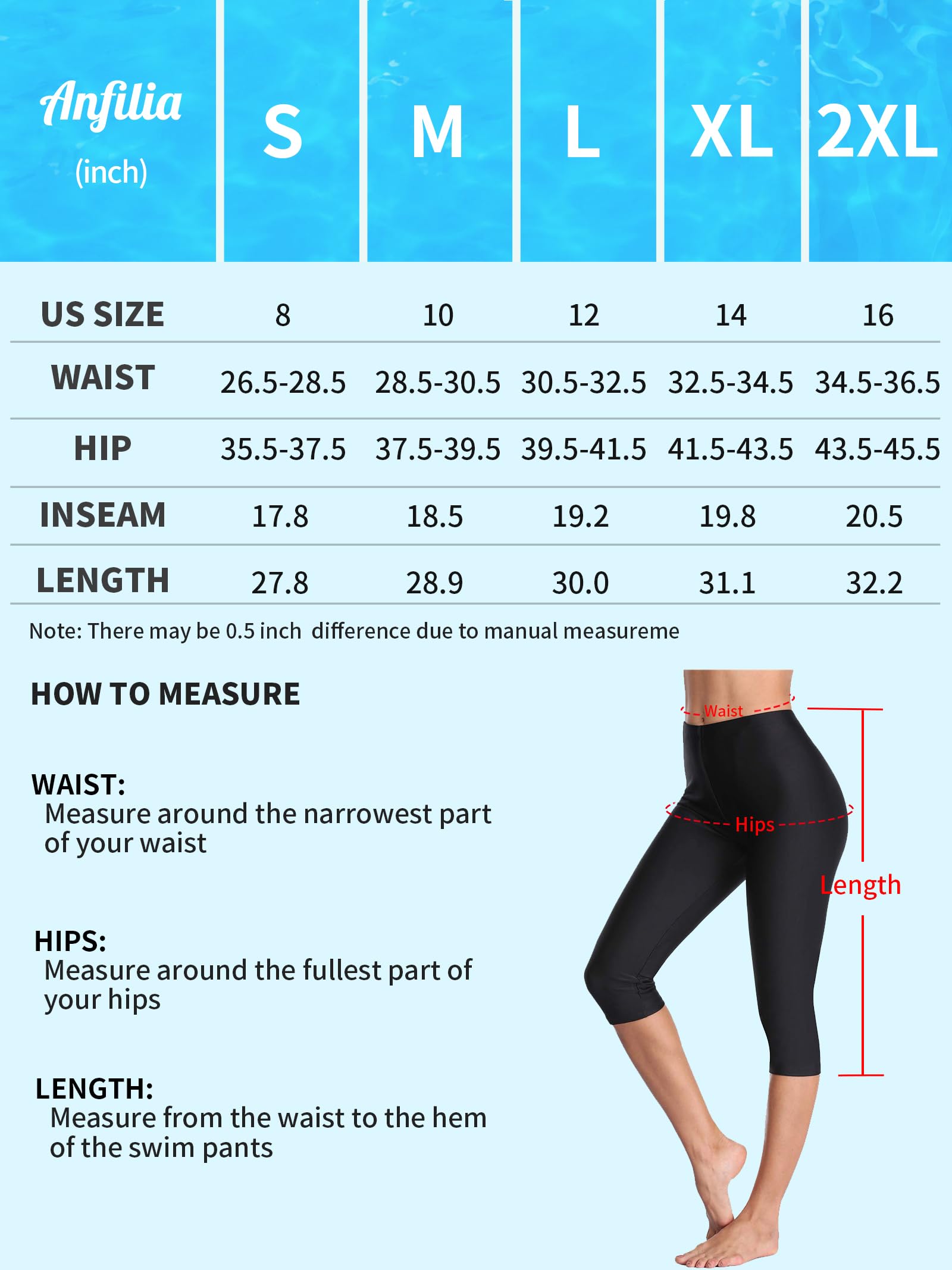 ALove Swim Pants for Women High Waisted Swimming Leggings Stretch Swim Capris Sporty Long Swim Board Shorts - Image 6