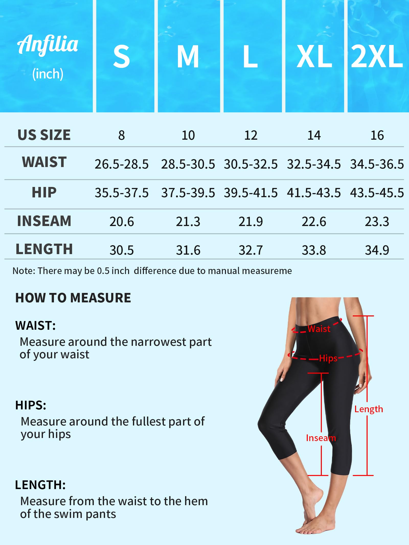 ALove Swim Pants for Women High Waisted Swimming Leggings Stretch Swim Capris Sporty Long Swim Board Shorts - Image 7