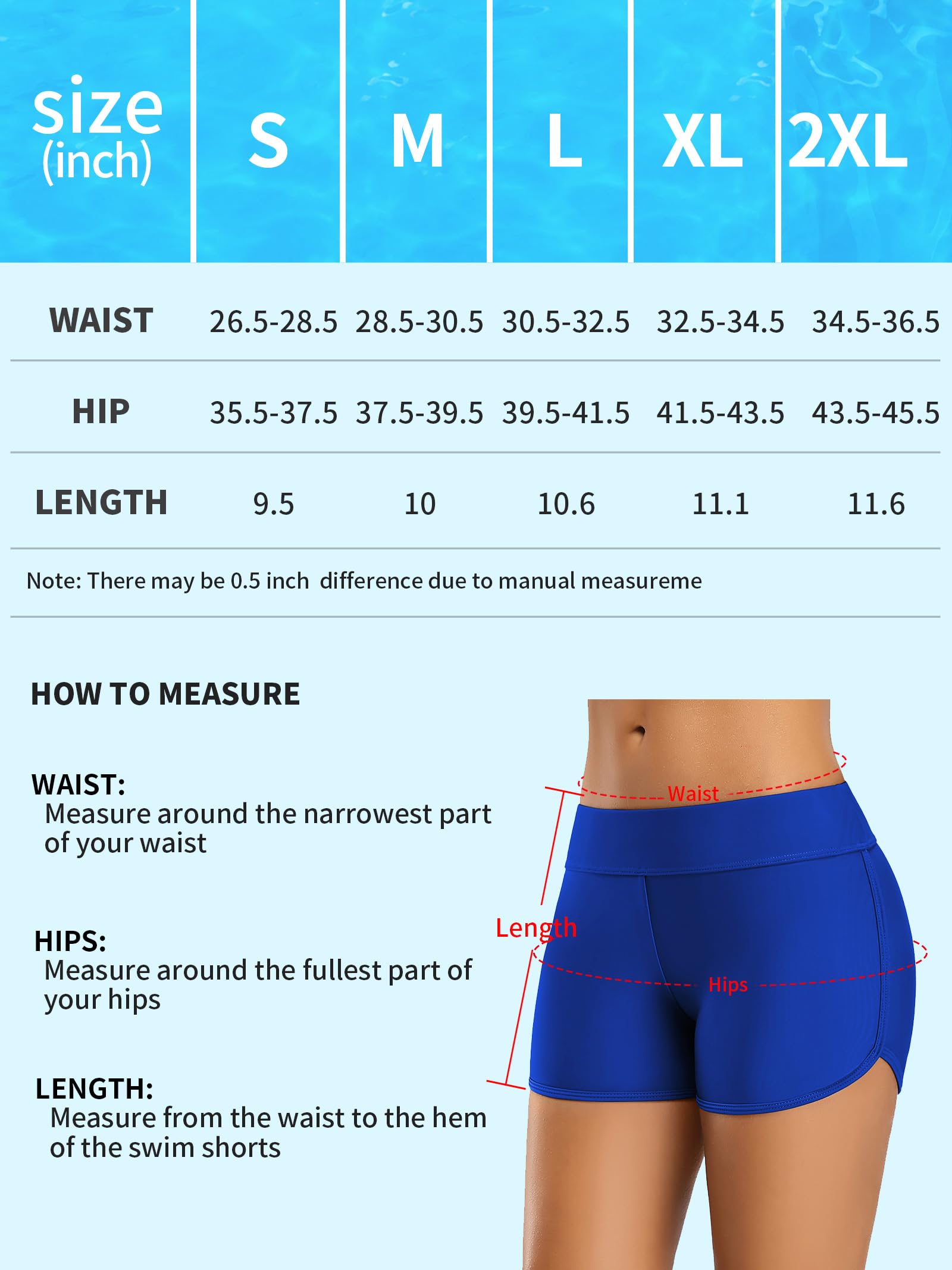 ALove Swim Shorts Womens Stretchy Sporty Bathing Suit Bottoms Side V Slit Boyshorts Swimsuit Board Shorts - Image 7