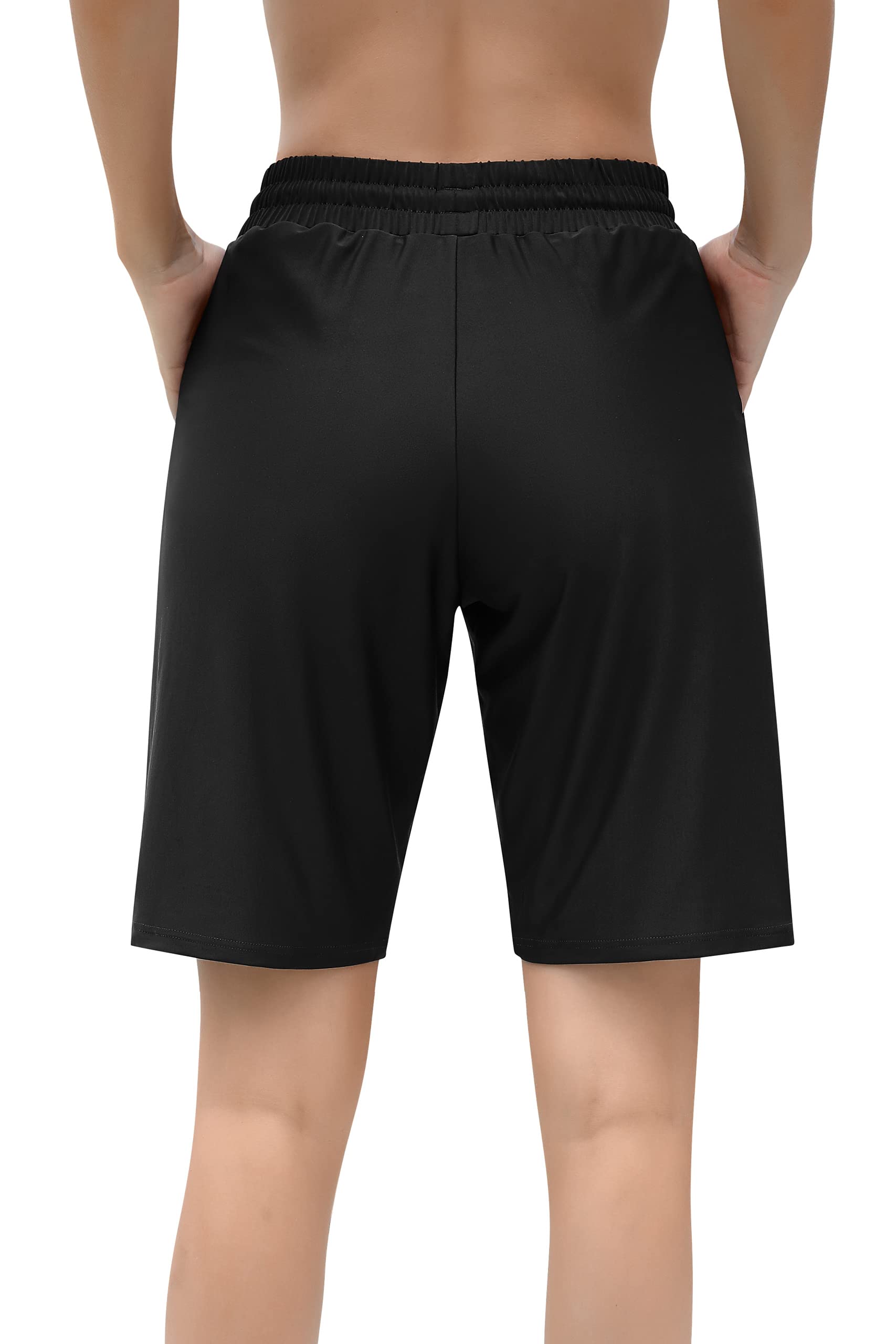 ALove Women's 9" Swim Shorts High Waisted Swim Board Shorts with Pockets UPF 50+ Swimsuit Bottoms Built-in Brief - Image 3