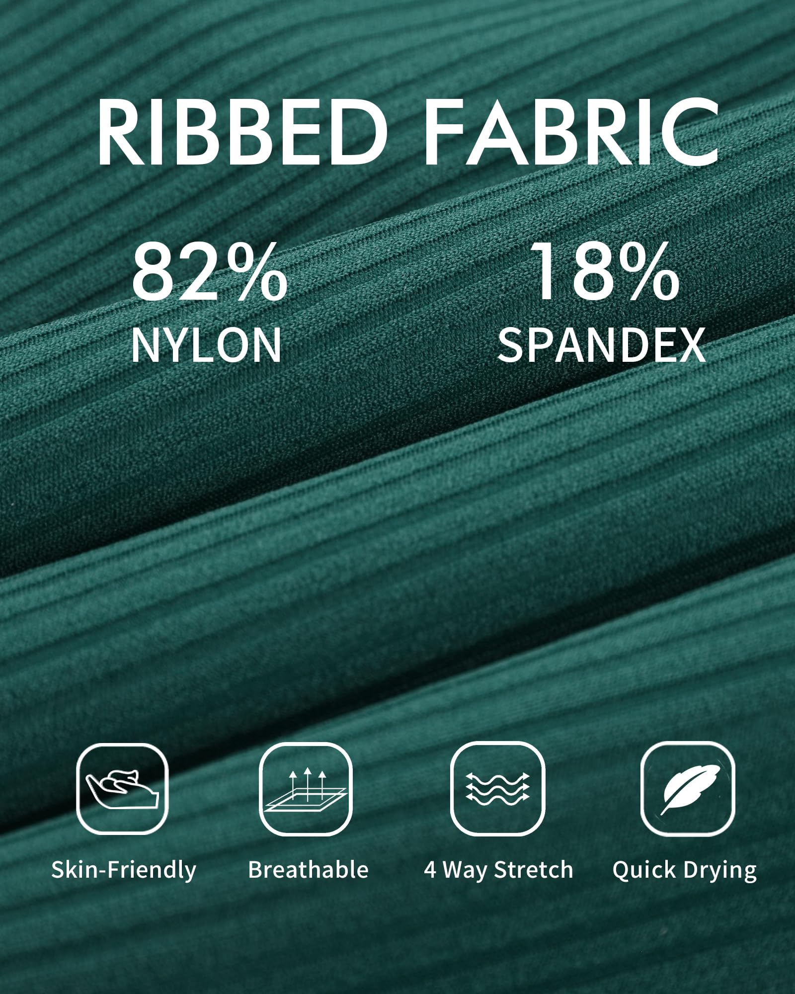 ANFILIA Womens Two Piece Ribbed Tankini Swimsuits Scalloped Tankini Tops with Bottoms Tummy Control Bathing Suits - Image 5